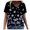 Noir, variante sur Blouse T-Shirt d'Été pour Femme à Col en V Imprimée à Manches Courtes