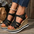 thumbnail image 2 of Dakaela Platform Sandals Women Comfortable Espadrille Wedge High Heels Ladies Open Toe Dressy Shoes, 2 of 6
