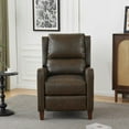 thumbnail image 4 of Pushback Recliner Chair, PU Leather Push Back Armchair, Upholstered Recliner Chair 105-135 Degree Adjustable, Retro Accent Chair for Living Room Bedroom - Brown, 4 of 5
