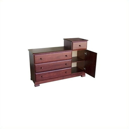 Davinci Kalani Wood 4 Drawer Combo Chest With Shelf In Cherry