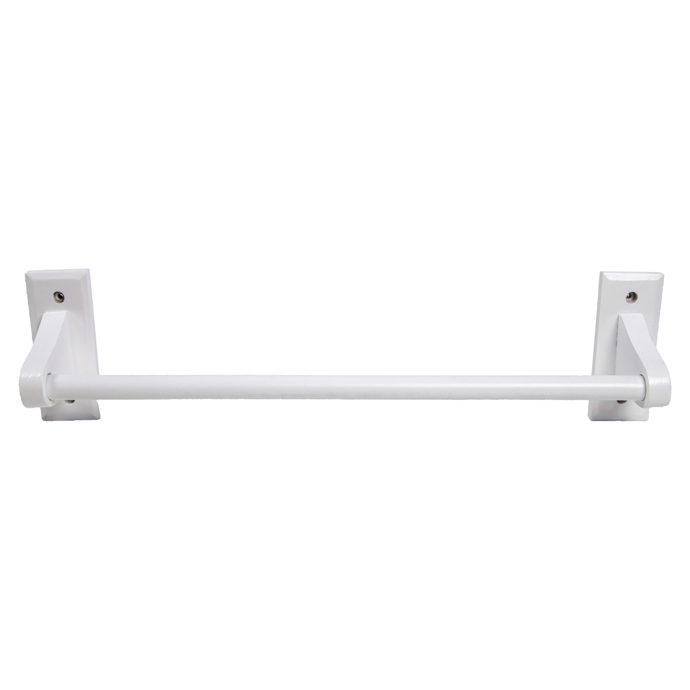 White Wood Dalton 18 in. Towel Bar, Bathroom and Kitchen Wall Mount
