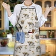 thumbnail image 6 of White Buffalo Pattern Apron-Garden Aprons for Women with Pockets-Cotton Linen Waterproof Kitchen Cooking Gardening Aprons Adjustable for Kitchen,Cooking,BBQ and Salon 33x27 Inch, 6 of 7