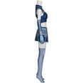 thumbnail image 3 of Ahsoka Tano Blue Battle Suit Outfit with Crop Top and Mini Skirt Full Set for Women Party or Stage Events, 3 of 6