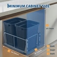 thumbnail image 4 of Pull Out Trash Can, 2 x 10 Gallon Under Cabinet Under Sink Dual Waste Recycling Bin with Soft Close Slides, Kitchen Laundry Storage Bin Fits 18"W x 24"D Cabinet, 4 of 6