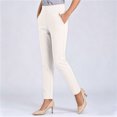 thumbnail image 6 of Cagogo Women's High Waisted Ankle Pants Plus Size with Pockets Wide Leg Elegant Office Trousers Casual Summer Work Trousers, White 3XL, 6 of 6