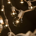 thumbnail image 3 of 50 Foot Globe String Lights - White Wire - 50 G40 Clear 1.6 Inch Bulbs (+ 2 Free Spares) for Cafe Bistro Bedroom Wedding and Tent Lighting, 3 of 10