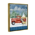 thumbnail image 3 of Stupell Industries Let It Snow Winter Dogs Graphic Art Metallic Gold Floating Framed Canvas Print Wall Art, Design by Paul Brent, 3 of 6