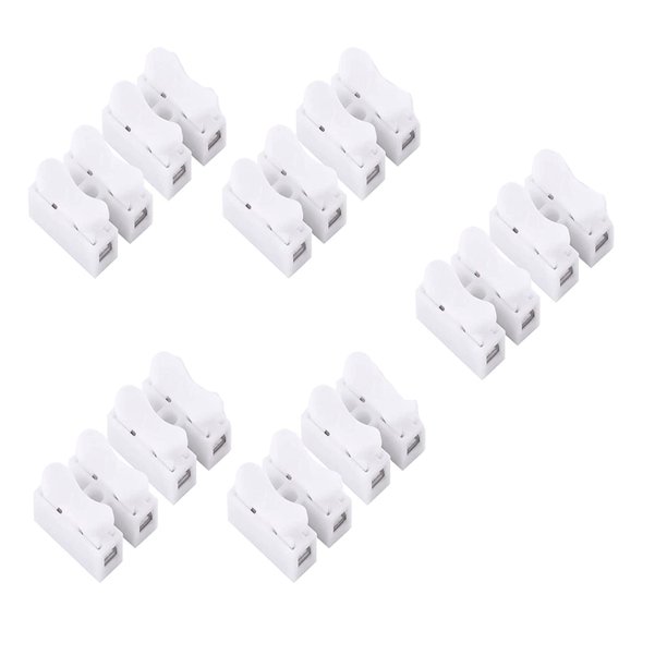 Fiudx Liquidación De Ofertas Flash Conector De Cable De Alambre Rápido De Empuje, Terminal De Cableado Blanco De Conector De Cable De Alambre Rápido De Empuje De 2 Pines