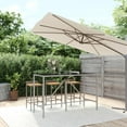 thumbnail image 1 of vidaXL Bar Table with Glass Top Grey 180x70x110 cm Poly Rattan, 1 of 4