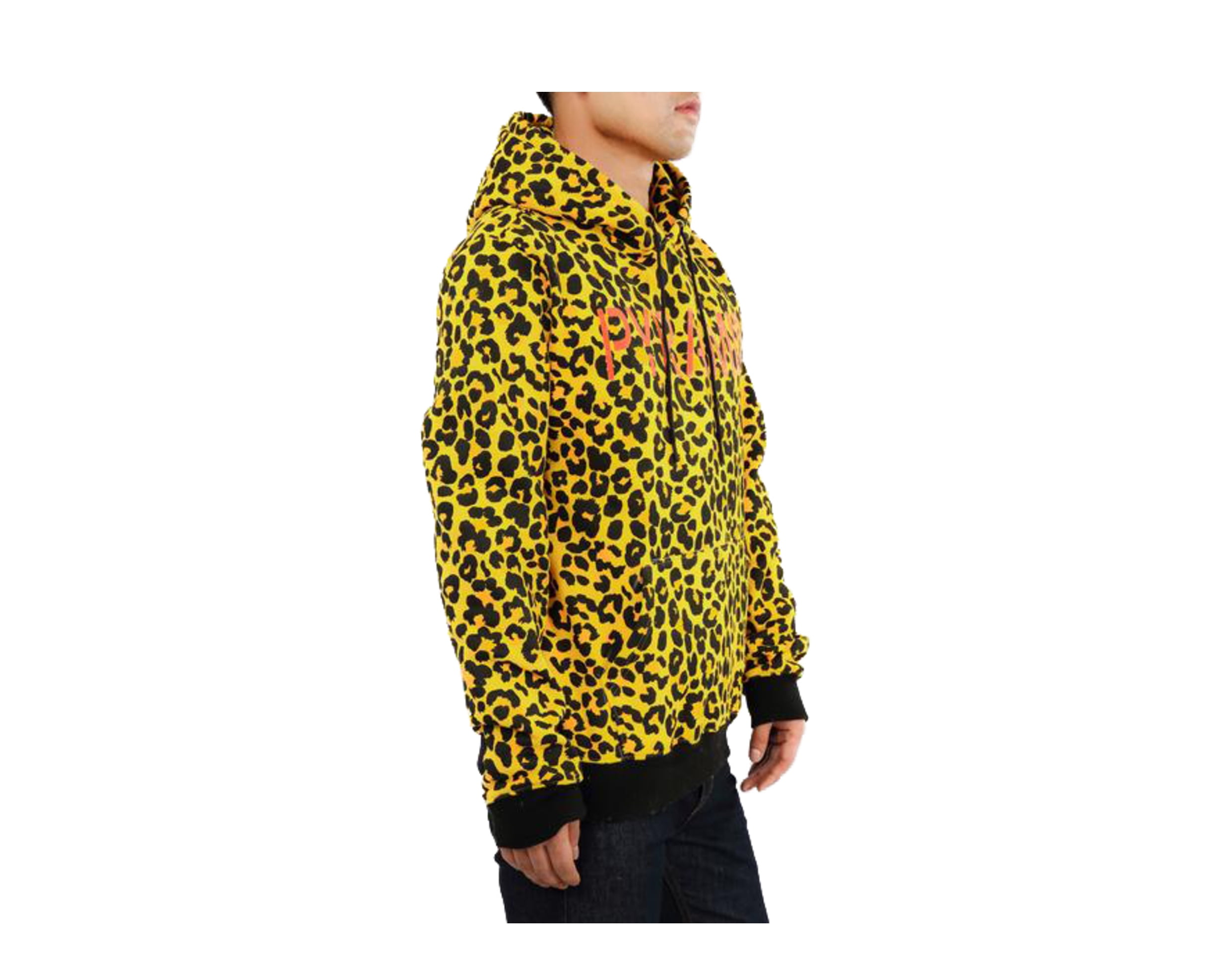 Black Pyramid Primal Animal Cheetah Pull-Over Yellow Men's Hoodie Y5162167-YLW