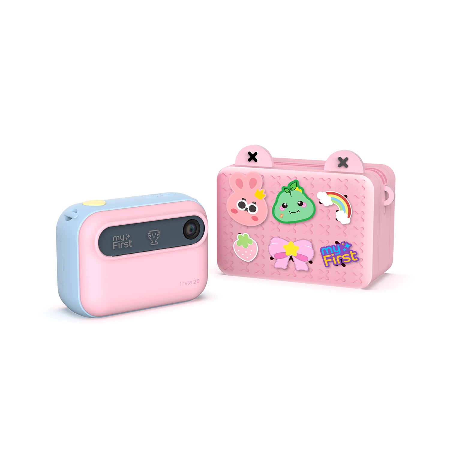 myFirst Dual Screen Kids Instant Print Camera Insta 20 Bundle Set, Cotton Candy Mix - Includes 400+ Prints & Crossbody Bag