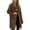 Coffee, variant on Trendy Long Hooded Cardigan Sweater for Women Casual Solid Color Long Sleeve Zip Up Coat with Zipper Pockets Workout Long Winter Warm Sweaters