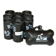 Downtown Pet Supply Dog Poop Bags with Free Poop Bag Holder, Black Paw Print, 180 Ct