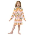 thumbnail image 6 of FORMRS Niños Bathrobe Unisex Hooded Robe Soft Plush Pajamas Sleepwear, Size 4-6T, Cute Oranges, 6 of 7