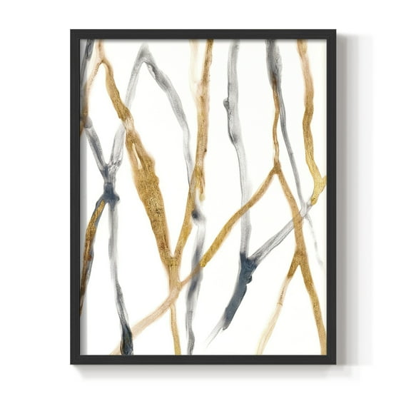 Runnel X Framed Print in Black Solid Wood Framed Print No Nail Hanging