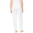 thumbnail image 3 of Roaman's Women's Plus Size Petite Straight-Leg Soft Knit Pant Pull On Elastic Waist, 3 of 6