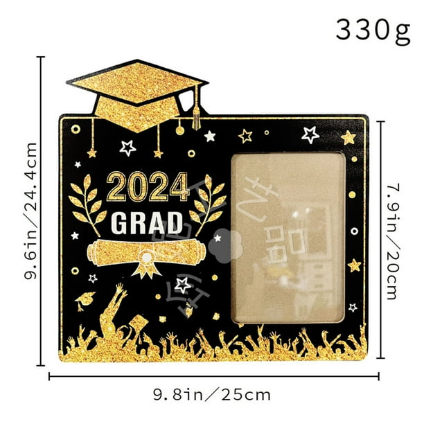 Fiudx Ofertas relámpago Marco de fotos de graduación 2024, estante de exhibición de fotos de graduación de madera, estante de almacenamiento para el hogar, decoración, regalo de temporada de graduaci