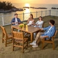 thumbnail image 6 of Wingyz 7 Piece Patio Dining Set Outdoor Table and Chairs Furniture Set with Umbrella Hole,Wood Color, 6 of 7