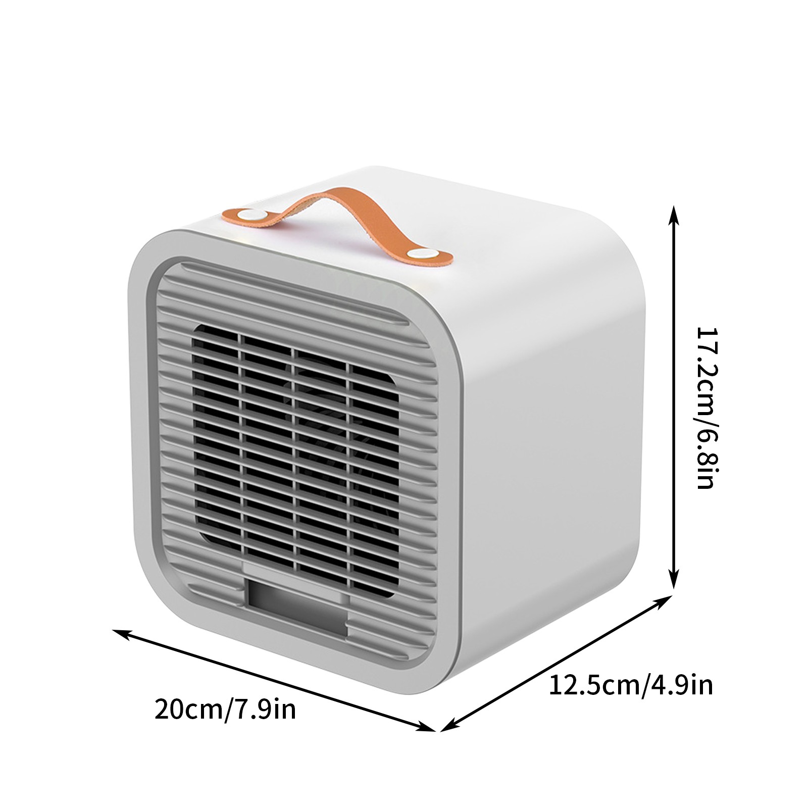Lksixu Small Air Conditioner Fan, Portable Air Cooler with Ice Crystal Box, USB Rechargeable Personal Desk Fan with Handle, Low Noise 3 Wind Speed Strong Airflow Cooling Fan for Office Bedroom