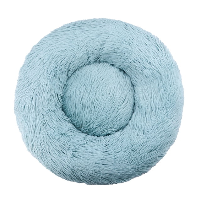 Cama redonda larga de felpa para gatos, cálida para el invierno, para perros y gatos