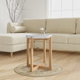 thumbnail image 1 of vidaXL Coffee Table White 41x41x48.5cm Engineered Wood&Solid Wood Pine, 1 of 4
