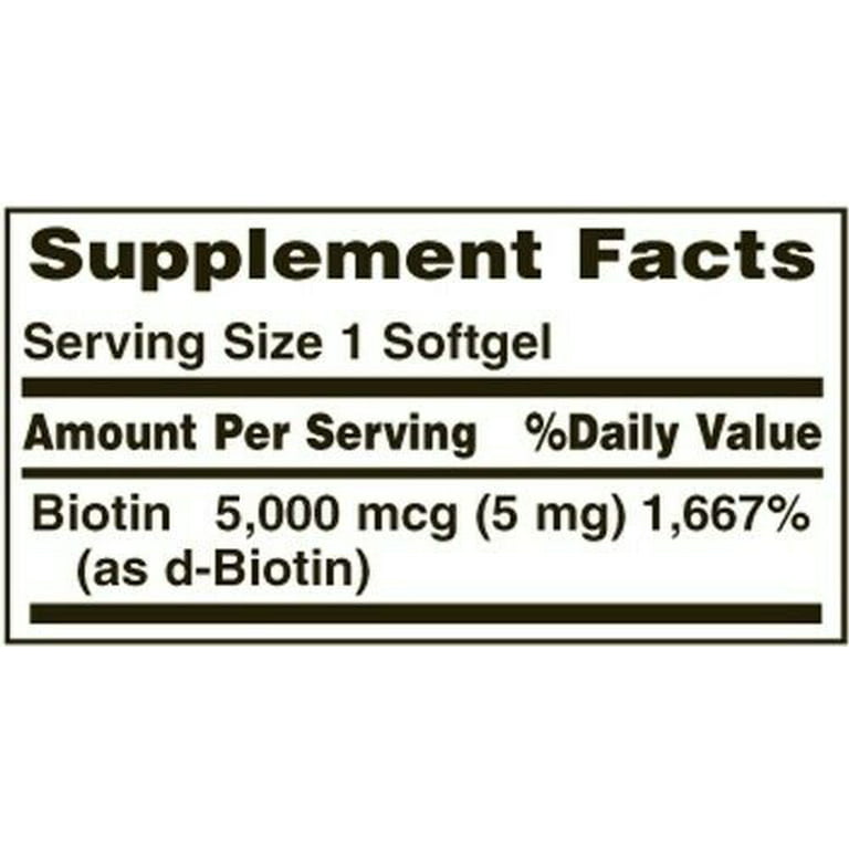Nature's Bounty Biotin 5000 mcg Liquid Softgels 72 ea (Pack of 2 