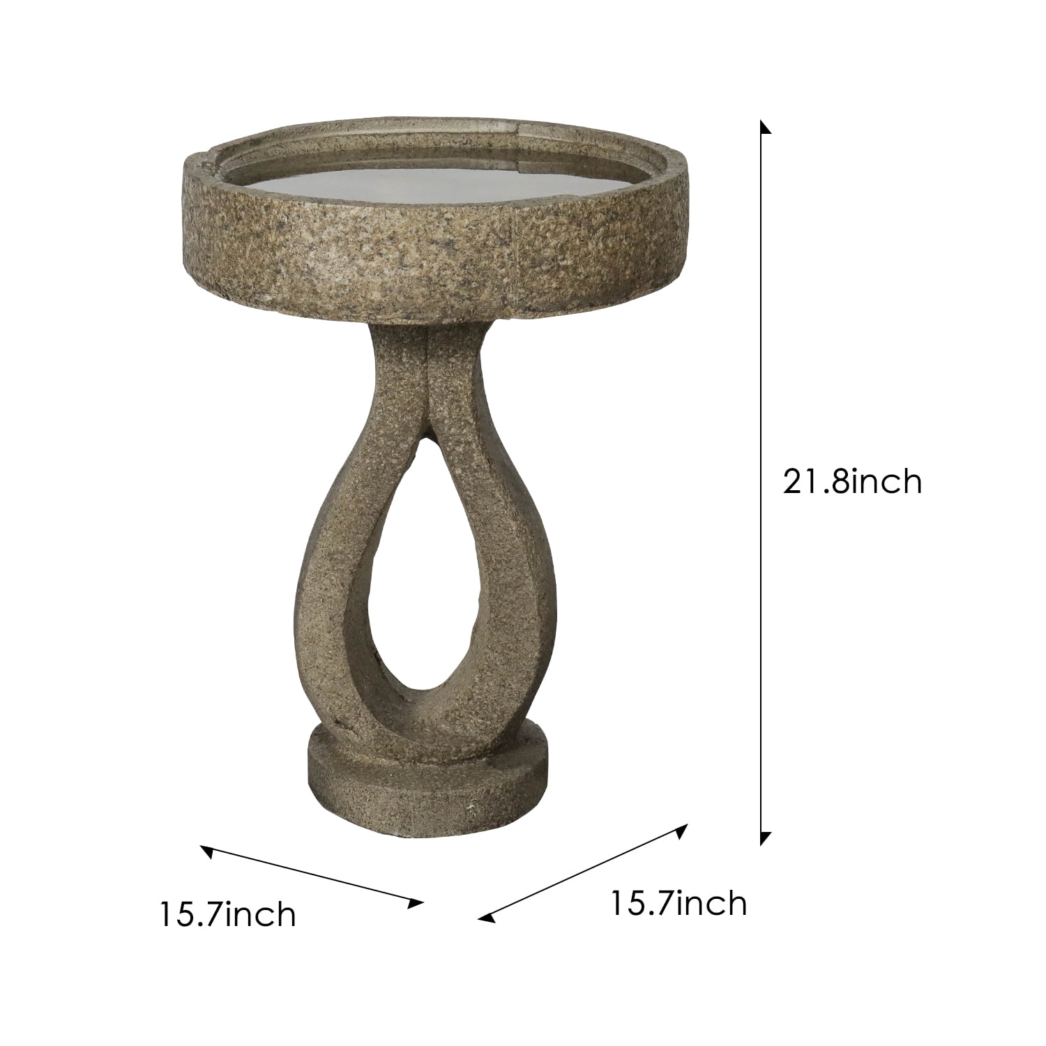 21.8”High Bird Baths for Garden - Concrete Modern Outdoor Standing Birdbath for Garden, Patio, Backyard, Lawn Decor