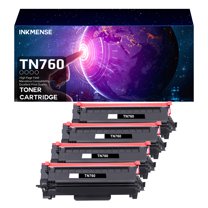 INKMENSE TN760 Toner Cartridge Compatible for Brother TN-760 TN760 TN730 TN-730 Work for Brother HL-L2350DW MFC-L2710DW DCP-L2550DW MFC-L2690DW (Black, 4-Pack)