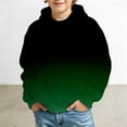 thumbnail image 4 of Bysome Boys Sweatshirts Gradient Long Sleeve Hooded Tops Autumn Casual Boys Hoodies Size 7-8 Years Dark Green, 4 of 4
