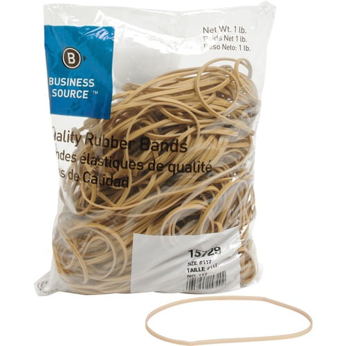 Business Source Quality Rubber Bands - Size: #117B - 7" Length x 0.1" Width - Sustainable - 200 / Pack - Rubber - Crepe | Bundle of 10 Packs