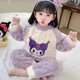 thumbnail image 2 of Anime Sanrioed Cinnamoroll Kuromi Autumn Winter Kids Flannel Pajamas Cartoon Korean Style Warm Thickened Pajama Girl Homewear, 2 of 5