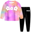 thumbnail image 2 of TAmten 1T 2T 3T 4T 5T 6T Toddler Baby Girl Fall Clothes Set Long Sleeve T-shirt Tops Pants Little Kids School Wear Outfits 2Pcs(Purple,2-3 Years), 2 of 6