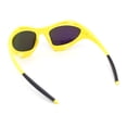 thumbnail image 4 of Mens Large Coverage Aerodynamic Vented Thick Plastic Wrap Sport Sunglasses Yellow - Teal Mirror, 4 of 4