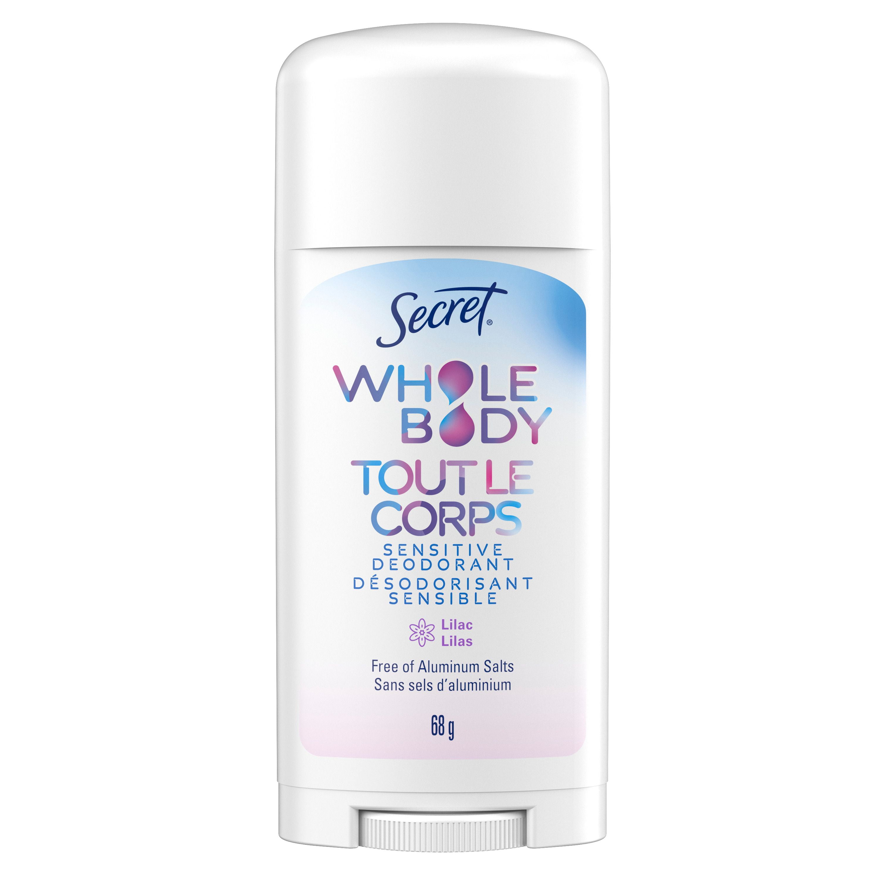 Secret Whole Body Stick Aluminum Free Deodorant for Women with notes of Fresh Lilac Waterlily, 68G