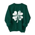 thumbnail image 1 of Wo-Fusoul Chandail à Capuchon pour Garçons et Filles, Chandail à Col Rond Imprimé pour la Saint-Patrick à Manches Longues, Vert, 100 % Coton, Sans Capuchon, 1 of 3