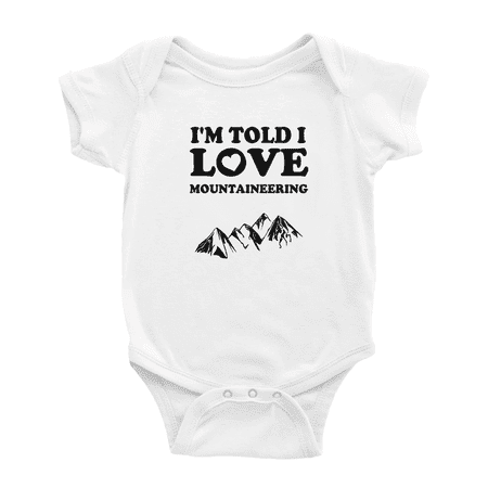 

I m Told I love Mountaineering Funny Baby Jumpsuit Boy Girl Unisex