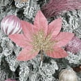 thumbnail image 4 of Cinvoph 12" Christmas Decorations Gillter Leave Ornaments, Crafts Gift Decor for Christmas Tree Indoor Outdoor Party Home Decoration, Pink, 4 of 6