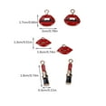 thumbnail image 2 of Thinsony Earrings Pendant with Electroplating Process Handmade Jewelry Accessories DIY Supply Chic Gift for Necklace Bracelet Making red lips 1Set, 2 of 6