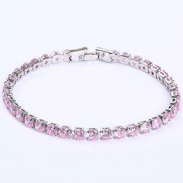 Pulseras de tenis de lujo con circonita cúbica de 4 mm