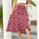 thumbnail image 5 of Faldas largas para mujer, falda maxi de verano con abertura, falda bohemia de cintura alta elástica, falda de línea A con volantes, falda de playa con vuelo, 5 of 6