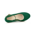 thumbnail image 5 of BLISSFUL STEP Women' Shoes Round Toe Stiletto Heel Ankle Strap Pumps Green 9.5, 5 of 9