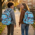 thumbnail image 3 of Kuiaobaty Soccer Ball Print Backpack for Boys 8-12 Rugby Print Bookbag with Multi Pockets Roomy Cool School Backpack Daypack for School, Blue, 3 of 7
