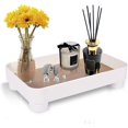 thumbnail image 1 of Rectangle Modern Decorative Trays White Storage Tray Organizer Storage Holder Coffee Table Tray for Home Bathroom Decoration, 1 of 4