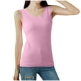 thumbnail image 2 of ALLLIST Summer Tops for Women Pink Crew Neck Sleeveless Solid Tank Tops Camisole Tops for Women M, 2 of 5
