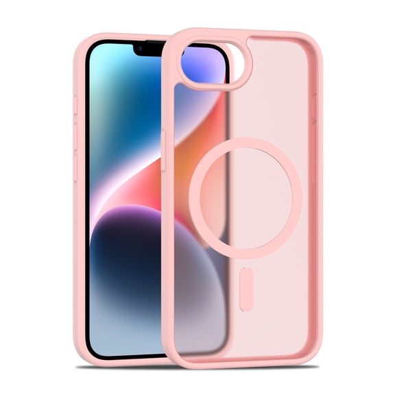 ELEHOLD Case for iPhone 16e, Shockproof Magnetic Skin-Feel Case,Compatible with Wireless Charging,Pink