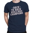thumbnail image 2 of Smartprints Back to Back World War Champions Men's T-shirt, Navy, S, 2 of 3