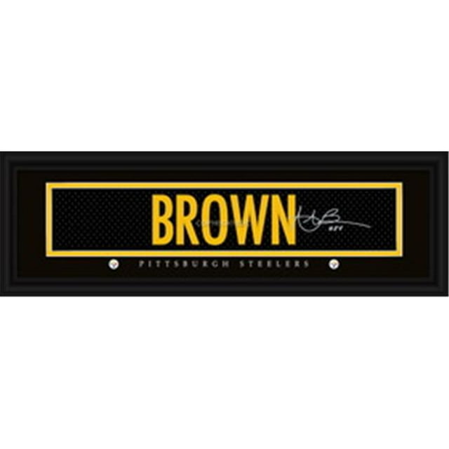 Pittsburgh Steelers Antonio Imprimé Brun - Signature 8 Pouces X 24 Pouces