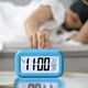 thumbnail image 5 of Luz nocturna de despertador LED | Reloj digital de noche pantalla grande | Temporizador Multifunción Snooze Regulable | Plástico azul negro | Batería 12x6x4cm, 5 of 6