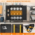 thumbnail image 4 of Rolling Metal Tool Storage Cabinet with Doors and Adjustable Shelves, Small Locking Garage Storage Cabinet, Black Steel Tool Cabinets with Wheels for Garage, Basement, Office, Utility Room, 4 of 7