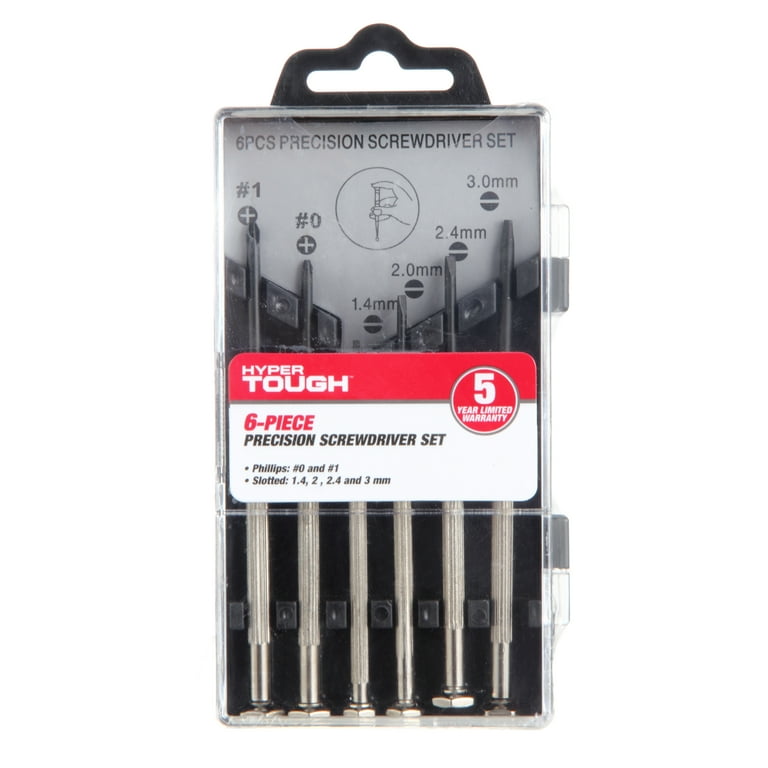 Hyper Tough 6 Piece Precision Screwdriver Set, Includes Philips